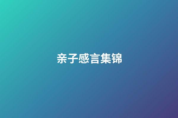 亲子感言集锦