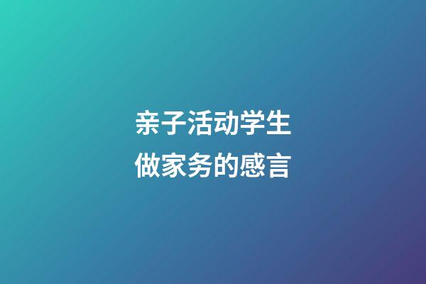 亲子活动学生做家务的感言