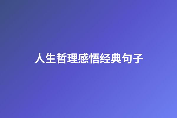 人生哲理感悟经典句子