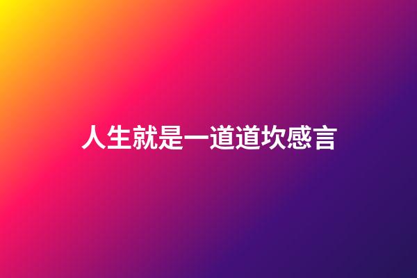 人生就是一道道坎感言