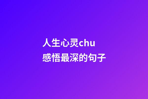 人生心灵chu感悟最深的句子