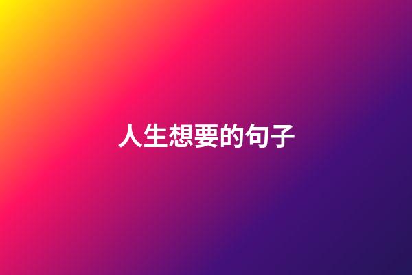 人生想要的句子