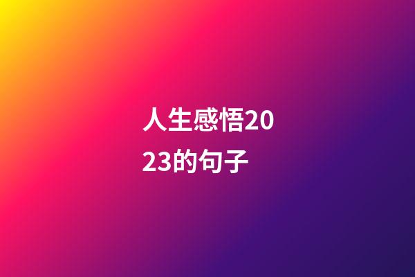 人生感悟2023的句子