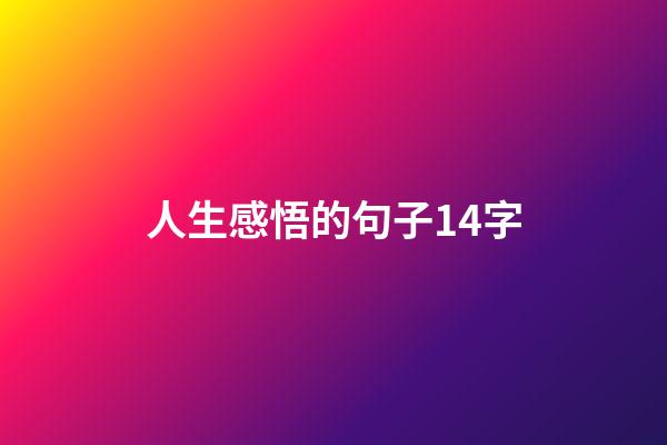 人生感悟的句子14字