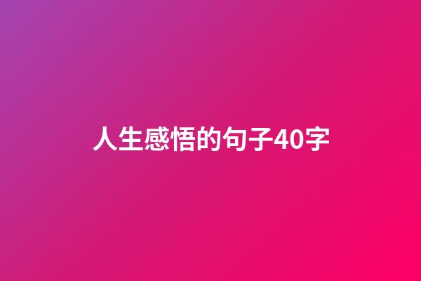 人生感悟的句子40字