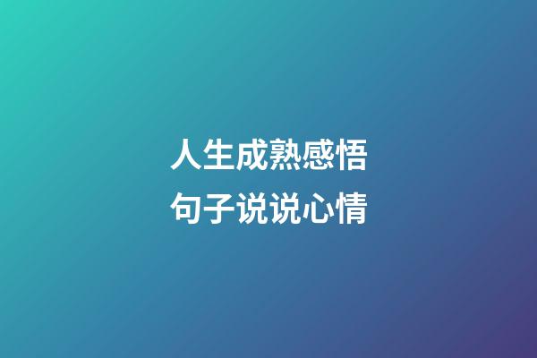 人生成熟感悟句子说说心情