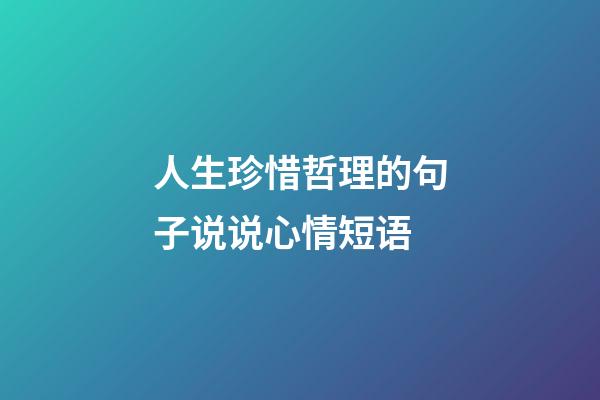 人生珍惜哲理的句子说说心情短语