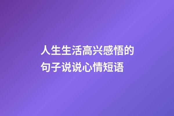 人生生活高兴感悟的句子说说心情短语