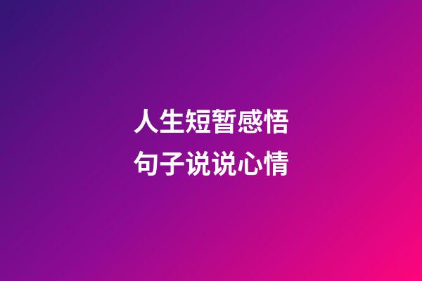 人生短暂感悟句子说说心情