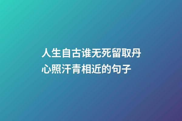 人生自古谁无死留取丹心照汗青相近的句子