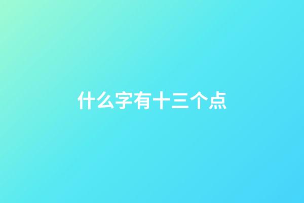 什么字有十三个点