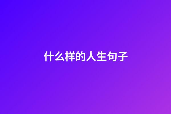 什么样的人生句子