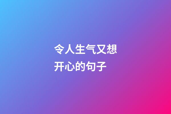 令人生气又想开心的句子