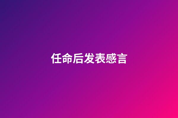 任命后发表感言