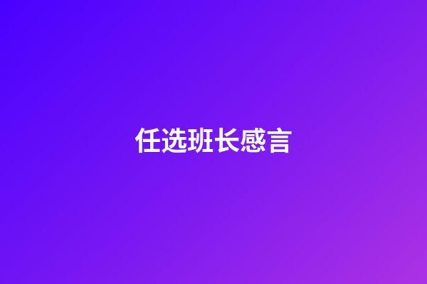 任选班长感言