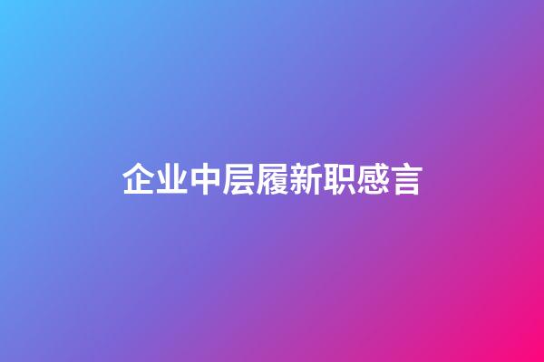 企业中层履新职感言