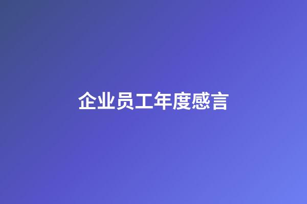 企业员工年度感言