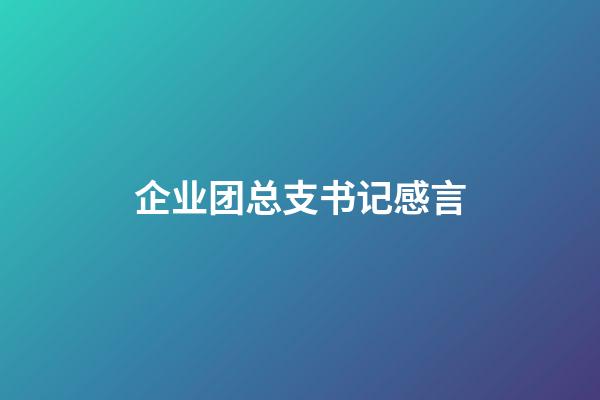 企业团总支书记感言