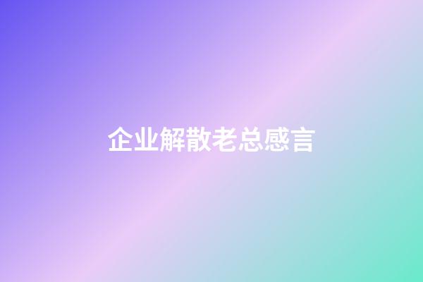 企业解散老总感言