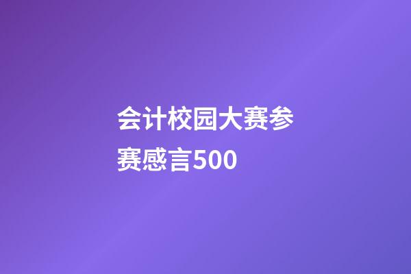 会计校园大赛参赛感言500