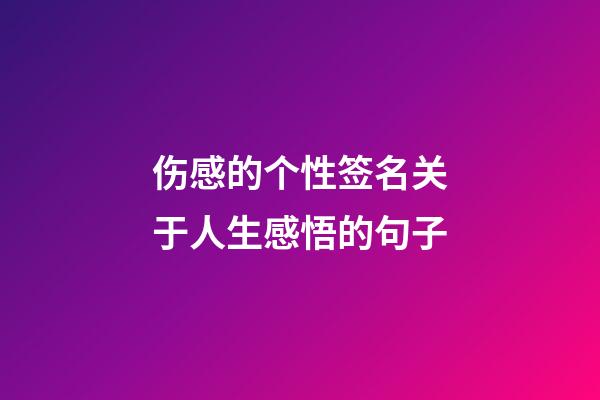 伤感的个性签名关于人生感悟的句子