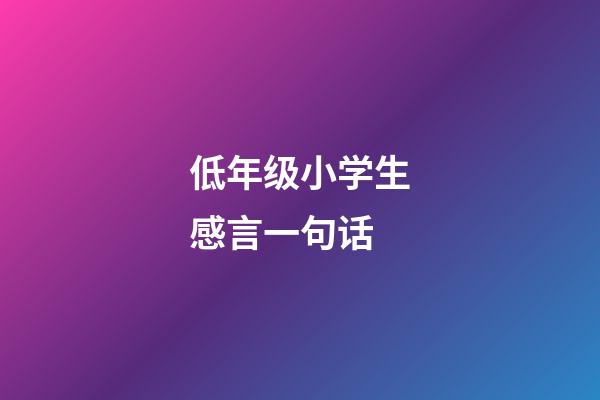 低年级小学生感言一句话