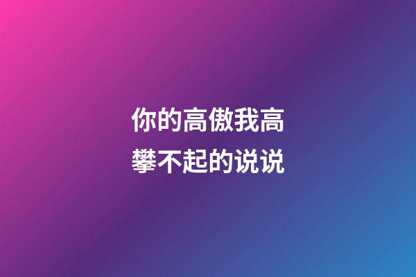 你的高傲我高攀不起的说说