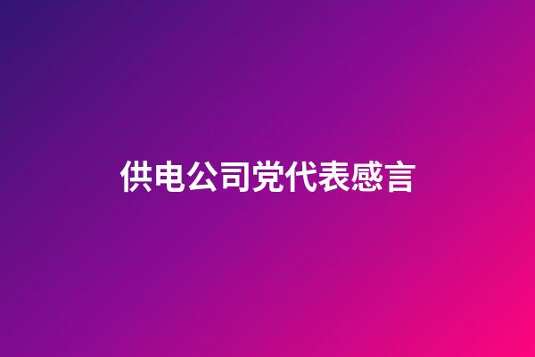 供电公司党代表感言