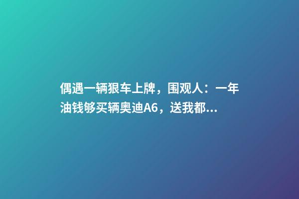 偶遇一辆狠车上牌，围观人：一年油钱够买辆奥迪A6，送我都不要