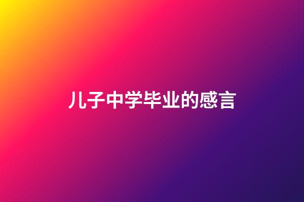 儿子中学毕业的感言