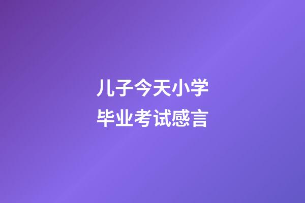 儿子今天小学毕业考试感言