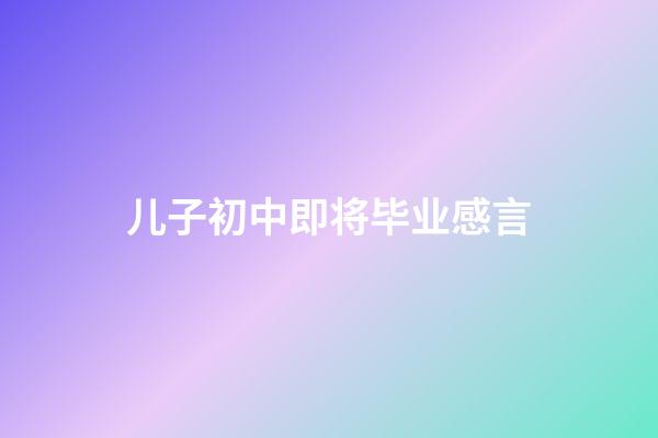 儿子初中即将毕业感言