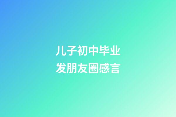 儿子初中毕业发朋友圈感言