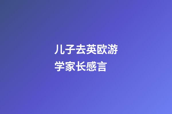 儿子去英欧游学家长感言