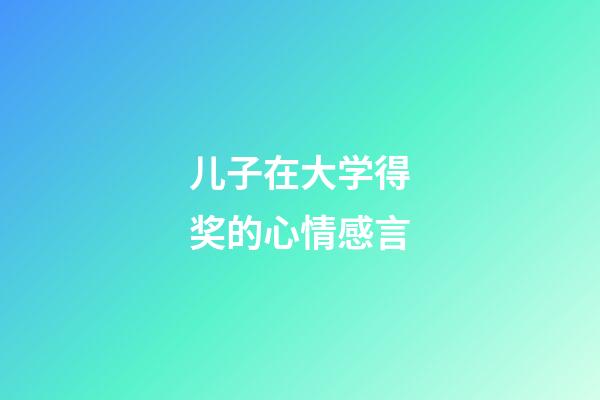 儿子在大学得奖的心情感言