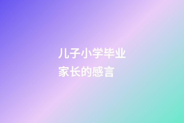 儿子小学毕业家长的感言