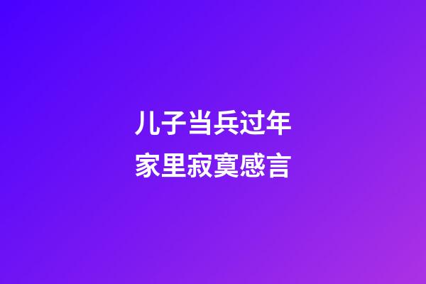 儿子当兵过年家里寂寞感言