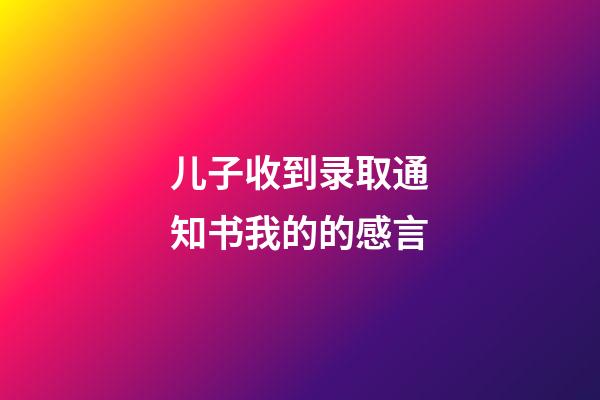 儿子收到录取通知书我的的感言