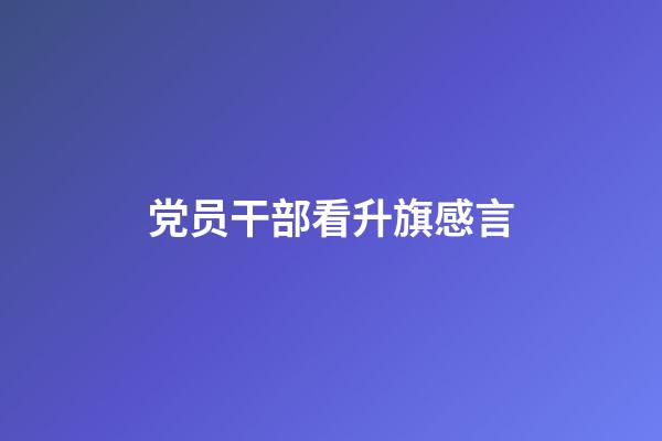 党员干部看升旗感言