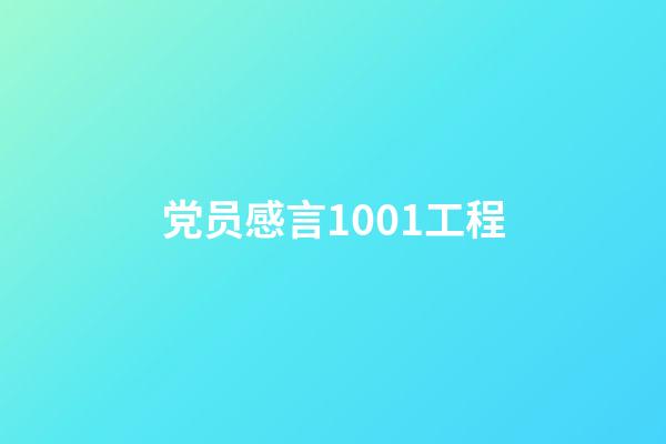 党员感言1001工程