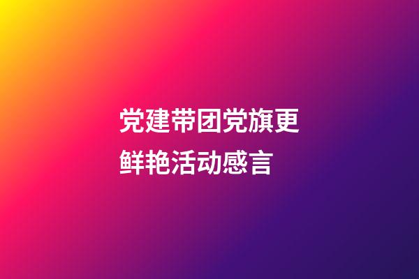 党建带团党旗更鲜艳活动感言