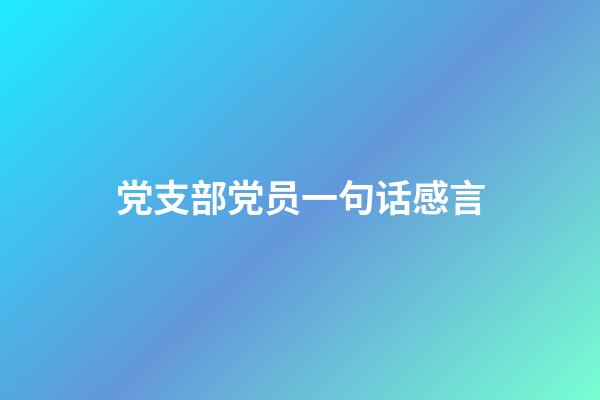 党支部党员一句话感言