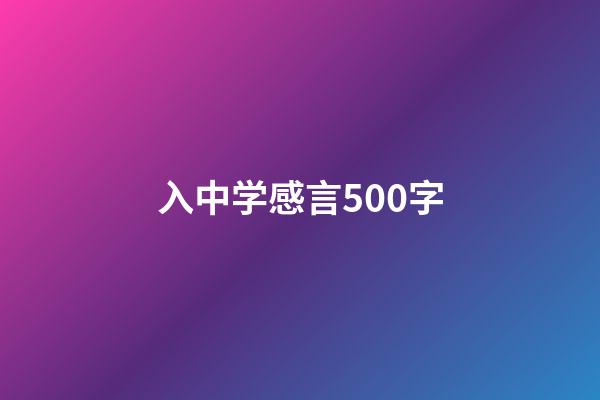 入中学感言500字