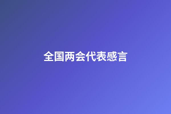 全国两会代表感言