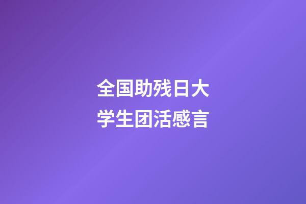 全国助残日大学生团活感言