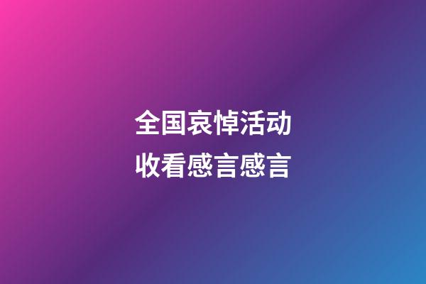 全国哀悼活动收看感言感言