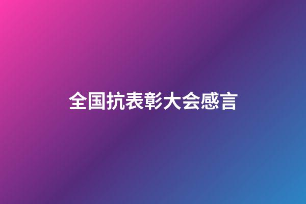 全国抗表彰大会感言