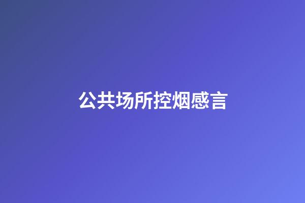 公共场所控烟感言