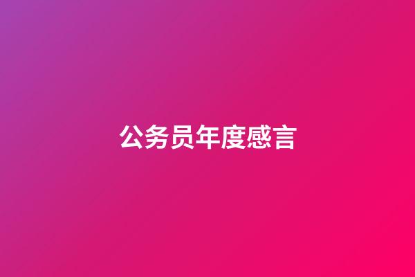 公务员年度感言