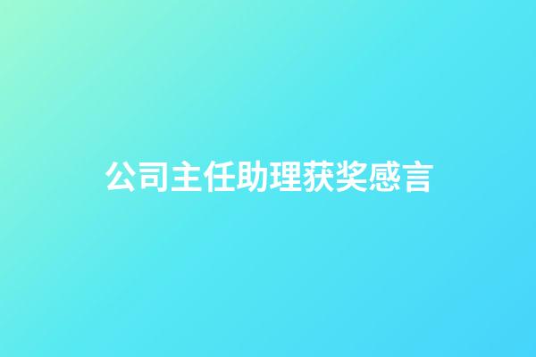 公司主任助理获奖感言